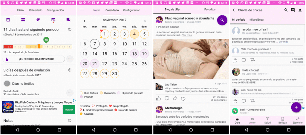 Calendario Menstrual, Periodo Menstrual – Lilly