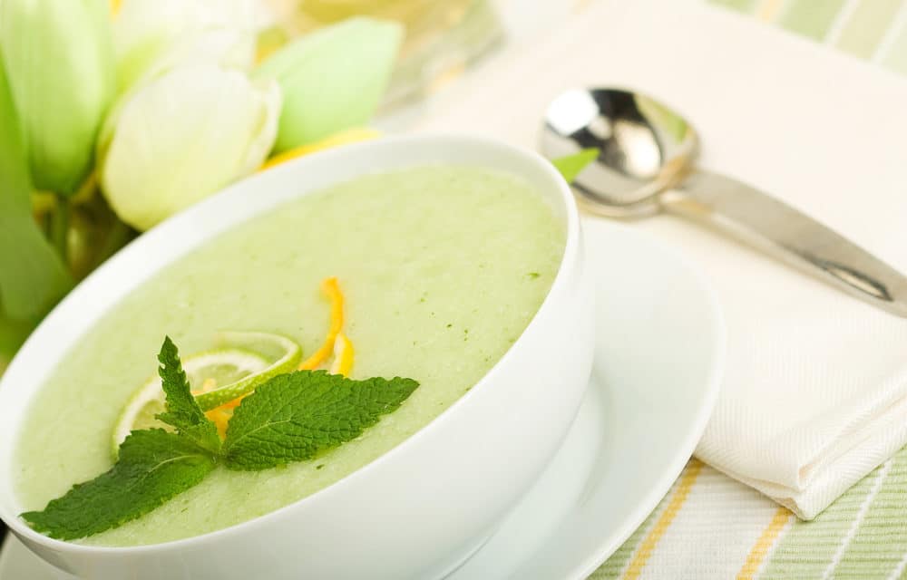 Sopa fría de melón con hierbabuena