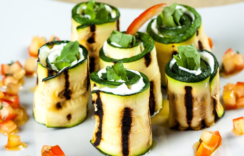 Rollitos de calabacín rellenos de espinacas y ricota